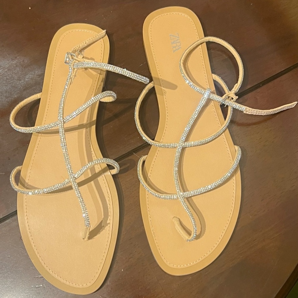 ZARA Rhinestone Sandal, Size 41 (10), Brand New Never Worn